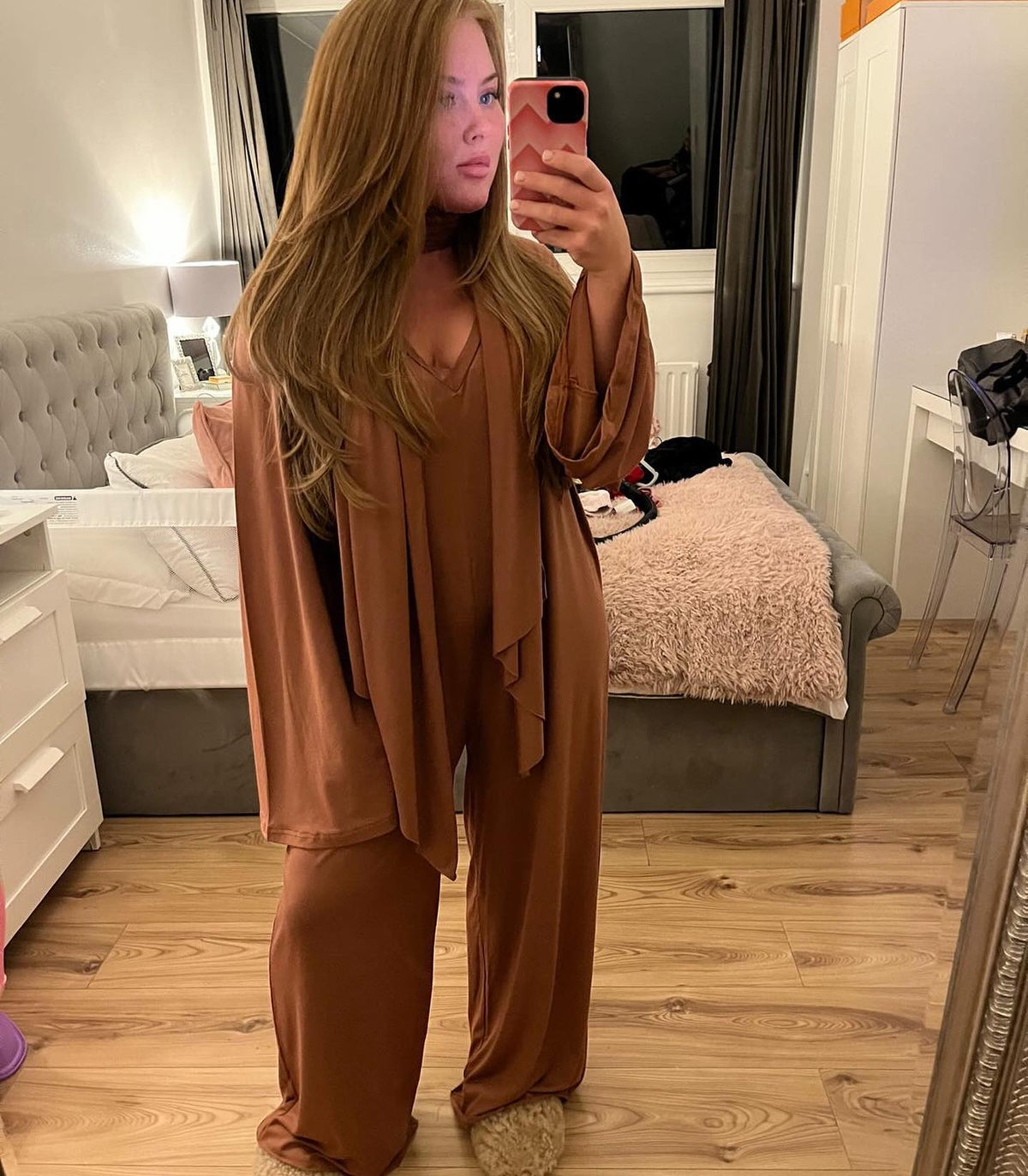 Long Sleeve V-Jumpsuit